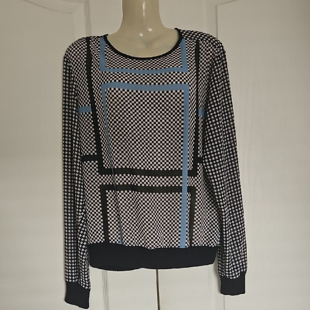 Michael Kors Black and White Houndstooth Sweater